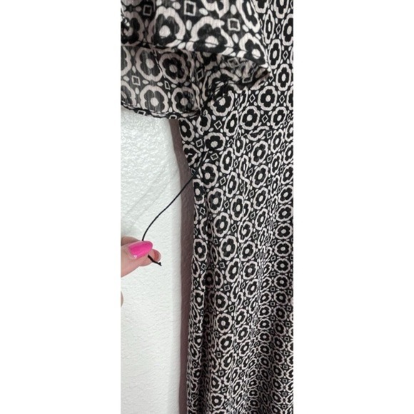 Tommy‎ Hilfiger Womens Printed Faux Wrap Sheer Midi Dress Size 8 NWT - Picture 3 of 4